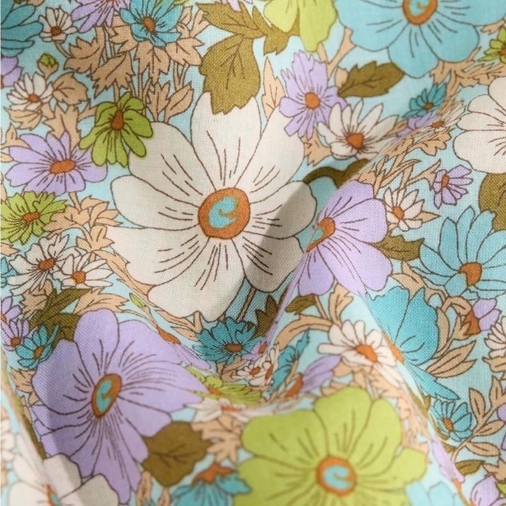 Vineyard Vines Floral Ruffle Tiered Dress in Soleil Ditsy Aqua Size Small - Picture 2 of 10